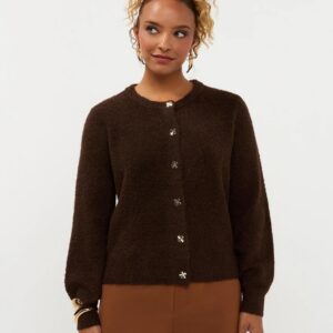 Ydence: Cardigan Eden in bruin